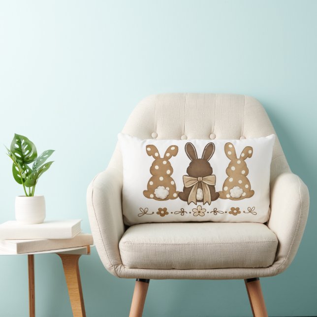 Coussin Rectangle Easter Bunny Throw Pillow Design (Chaise)
