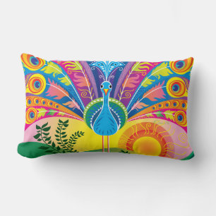Coussin Rectangle Éclat de queue de paon