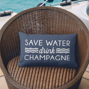 Coussin Rectangle Économisez de l'eau, buvez du champagne