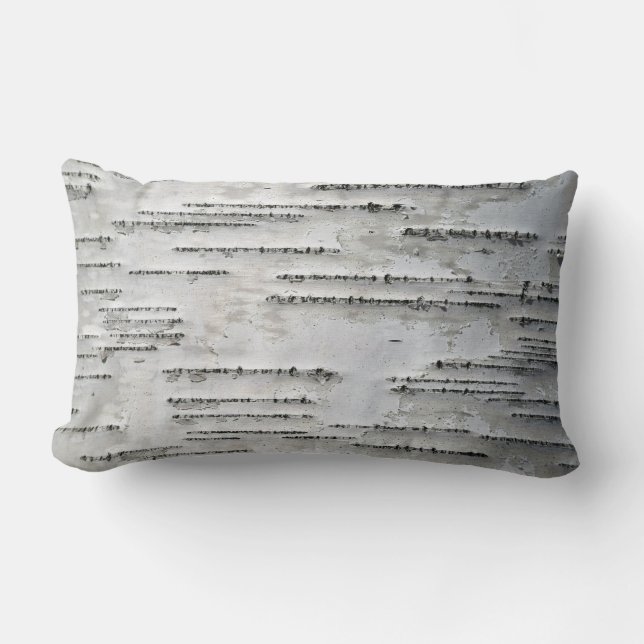 Coussin Rectangle Écorce blanche, grise et noire (Recto)