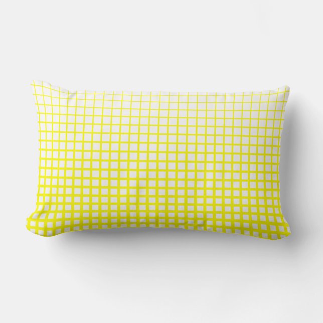 Coussin Rectangle Ecouteurs, Yellow et White Net (Recto)