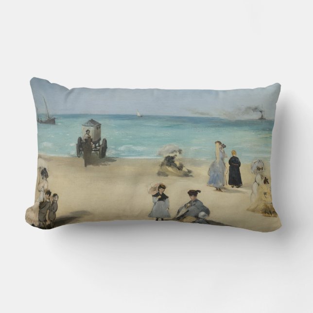 Coussin Rectangle Edouard Manet - Sur la plage, Boulogne-sur-Mer (Recto)