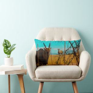 Coussin Rectangle Eland Antelope Animal Afrique du Sud ZA