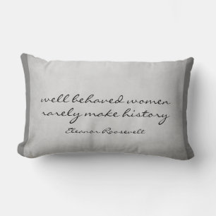 Coussin Rectangle Eleanor Roosevelt cite la décoration de maison gri