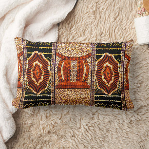 Coussin Rectangle Élégance Afrocentrique • Patrimoine Neutres Terreu