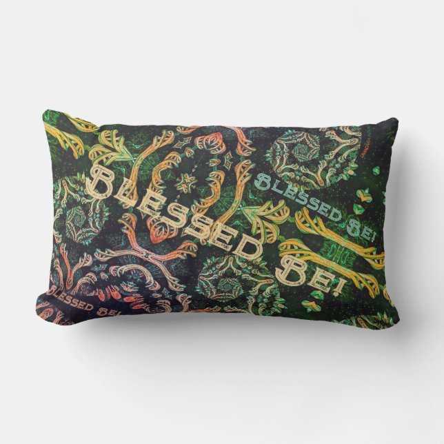 Coussin Rectangle Elegancia fractal oscura (Recto)