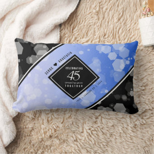 Coussin Rectangle Élégant 45e anniversaire de Mariage Sapphire