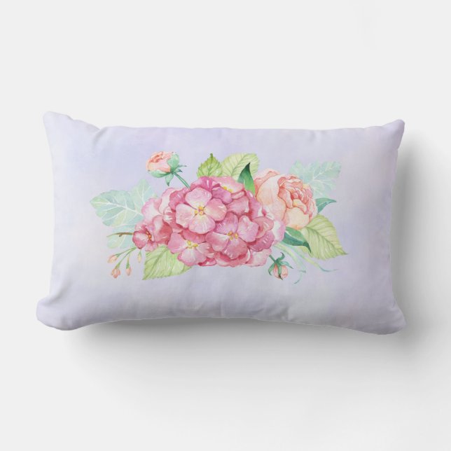 Coussin Rectangle Elégant Bouquet de fleurs rose (Recto)