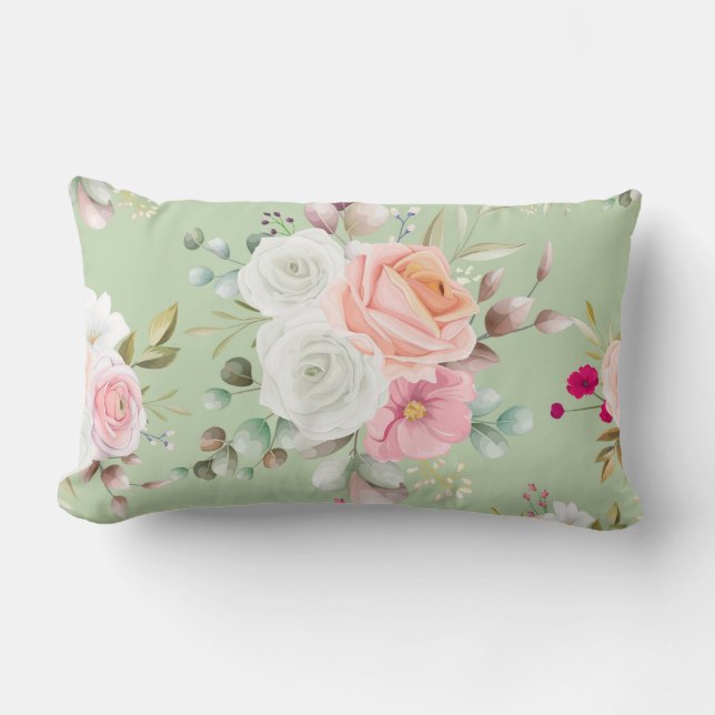 Coussin Rectangle Élégant chic floral (Recto)
