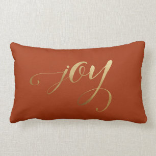 Coussin Rectangle Élégant Chic Noël Gold Terracotta Holiday Joy