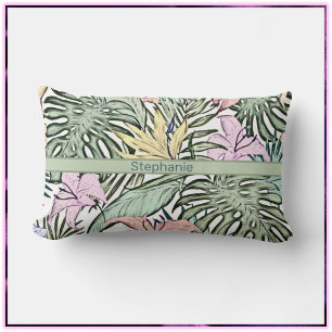 Coussin Rectangle Élégant coloré Tropical Floral