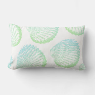 Coussin Rectangle Elégant coquillage vert de la mer côtière