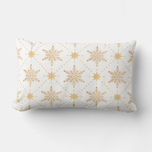 Coussin Rectangle Élégant Faux Gold Snowflakes Noël Patttern