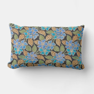 Coussin Rectangle Élégant Fleur Bleu Périwinkle Floral Classic
