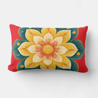 Coussin Rectangle Elegant Floral Print Decorative Pillow