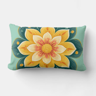 Coussin Rectangle Elegant Floral Print Decorative Pillow