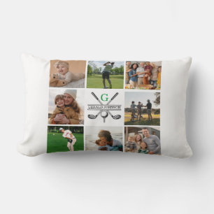 Coussin Rectangle Elégant Golf Monogramme Collage Design Jeter Oreil