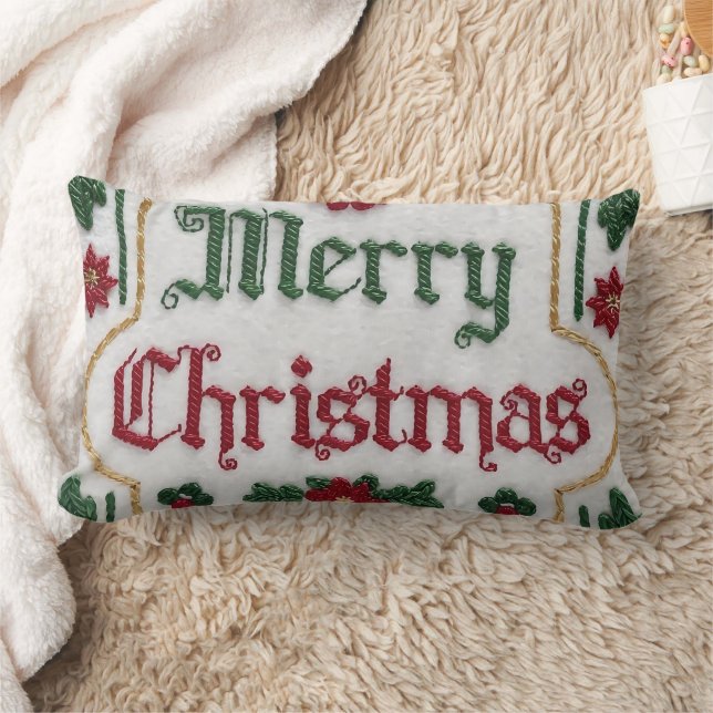 Coussin Rectangle Élégant Joyeux Noël Jeu d'oreiller Couverture Fest (Couverture)