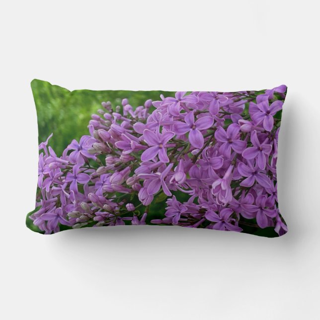 Coussin Rectangle Élégant lilas violet romantique violet fleuri (Recto)