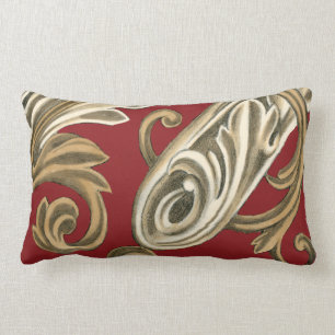 Coussin Rectangle Elégant Motif Botanique avec Foliage Tan