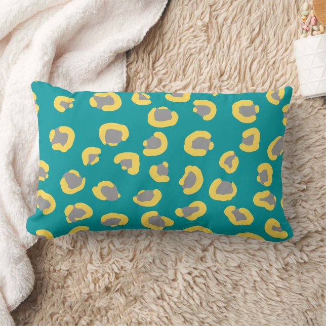Coussin Rectangle Elégant motif moderne tendance Cheetah tiger bleu (Couverture)