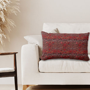 Coussin Rectangle élégant or raffiné ruby rouge bordeaux
