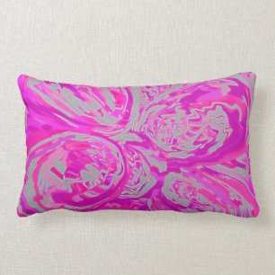 Coussin Rectangle Elégant Rose Fuchsia Grey Design chic élégant