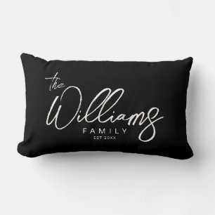 Coussin Rectangle Élégant signature Script Nom de famille