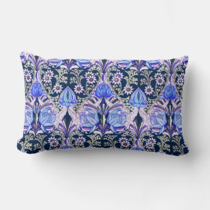 Coussin Rectangle Élégant Victorien Vintage Blue Flowers Motif