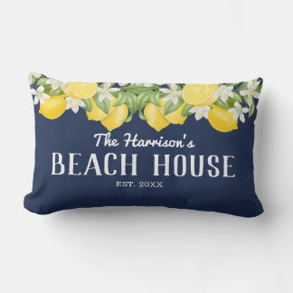 Coussin Rectangle Elégante aquarelle Lemons Beach House