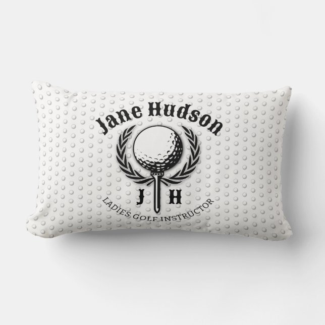Coussin Rectangle Elégante Dames Golf Monogramme Design (Recto)