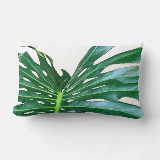 Coussin Rectangle Elégante feuille de palmier tropicale jungle tropi (Recto)