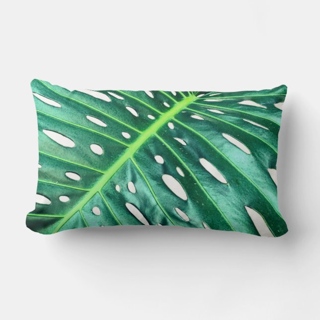 Coussin Rectangle Elégante feuille de palmier tropicale jungle tropi (Recto)