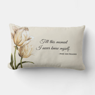 Coussin Rectangle Elégante florale Austen Pride et Prejudice citatio