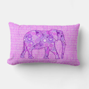 Coussin Rectangle Éléphale tourbillon fractal - violet et orchidée