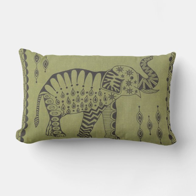 Coussin Rectangle Éléphant africain (Recto)