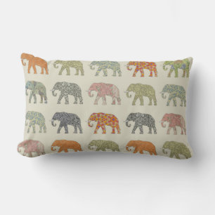 Coussin Rectangle Éléphant Motif Animal Coloré Contemporain
