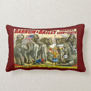 Coussin Rectangle Éléphants Barnum de Mlle Amy Dupont Trained Circ