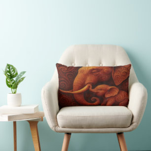 Coussin Rectangle Éléphants Douces