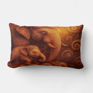 Coussin Rectangle Éléphants Majestueux