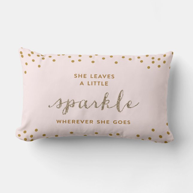 Coussin Rectangle Elle laisse un petit carreau de Sparkle™ (Recto)