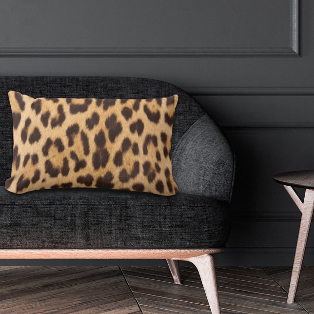 Coussin Rectangle empreinte de léopard de mode de safari sauvage (girly chic wild safari fashion leopard print lumbar pillow)