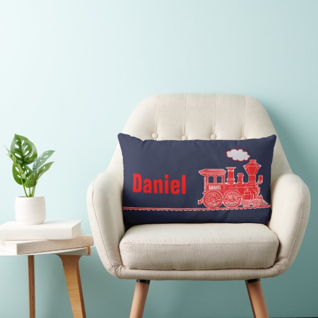 Coussin Rectangle Enfants du train à vapeur rouge (Chaise)
