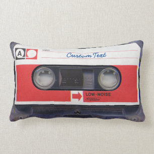 Coussin Rectangle enregistreur à cassettes 80s personnalisé par