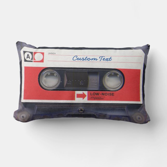 Coussin Rectangle enregistreur à cassettes 80s personnalisé par (Recto)