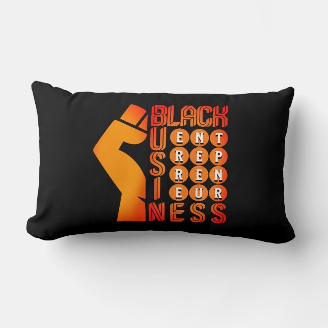 Coussin Rectangle Entrepreneur d'affaires noir élégant (Recto)