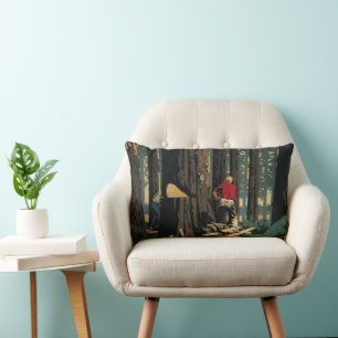 Coussin Rectangle Entreprise Vintage, Industrie du Bois Forêt de Séq