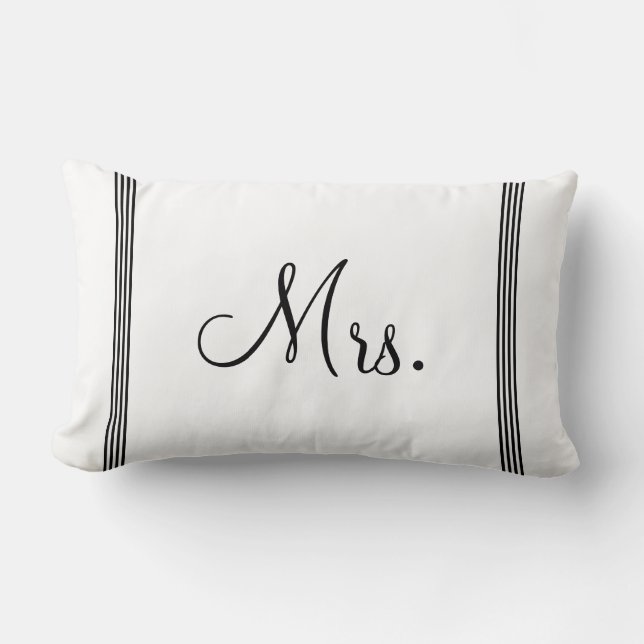 Coussin Rectangle Épousant Mme blanche et noire de | (Recto)