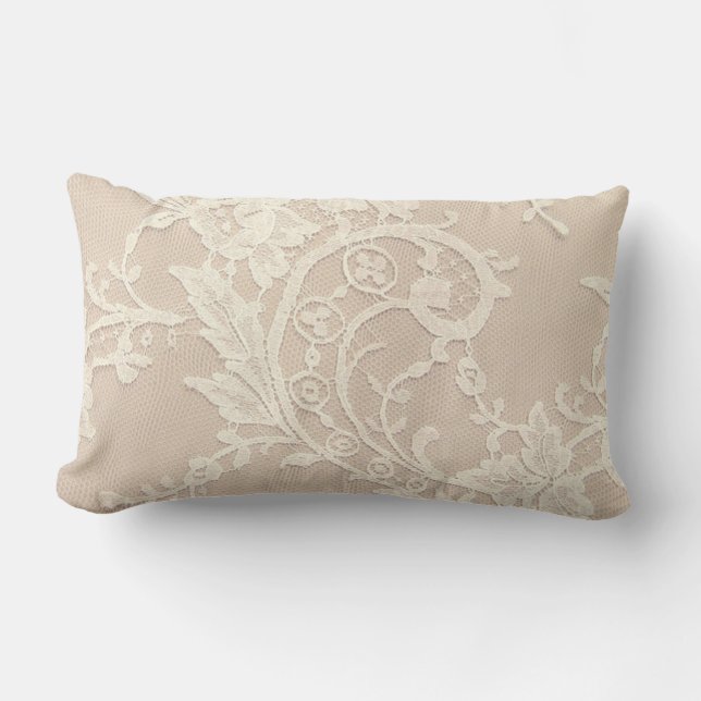 Coussin Rectangle Épouser la dentelle blanche (Recto)