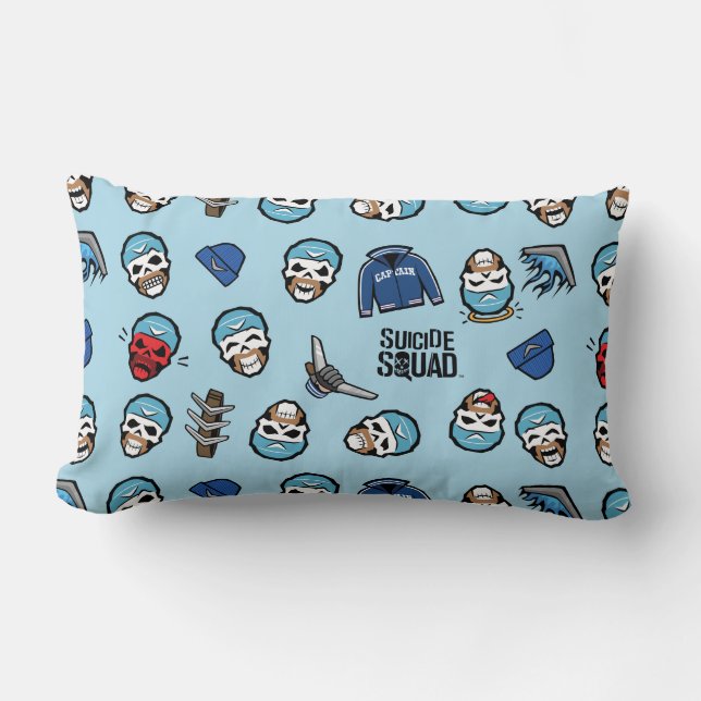 Coussin Rectangle Équipe de suicide | Capitaine Boomerang Emoji Moti (Recto)